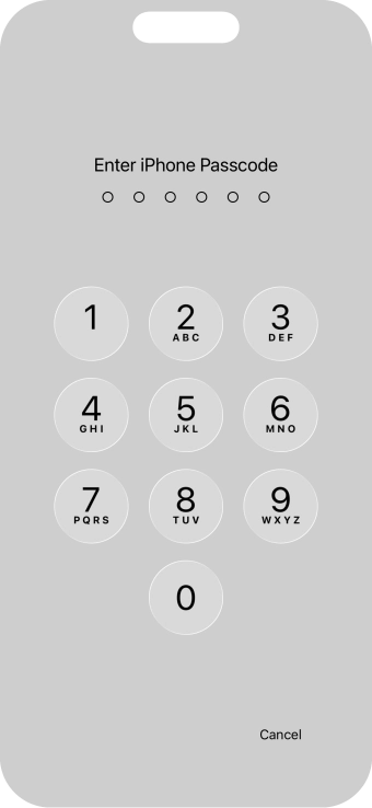 Use the phone lock code you created.
