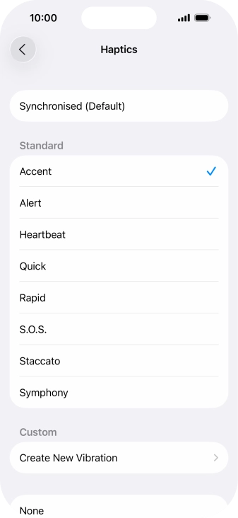Press the required setting to turn on the function.