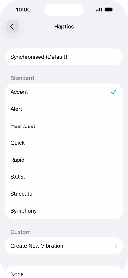 Press the required setting to turn on the function.