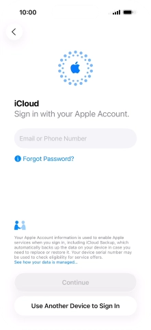 Press Email or Phone Number and key in the username for your Apple Account.