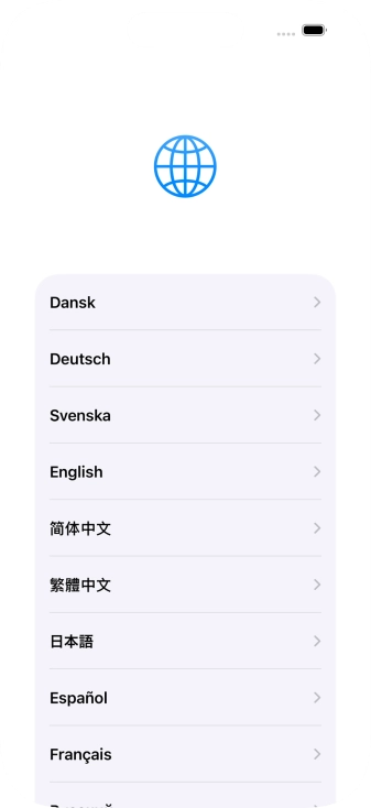 Press the required language.