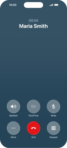 Press More during an ongoing call.