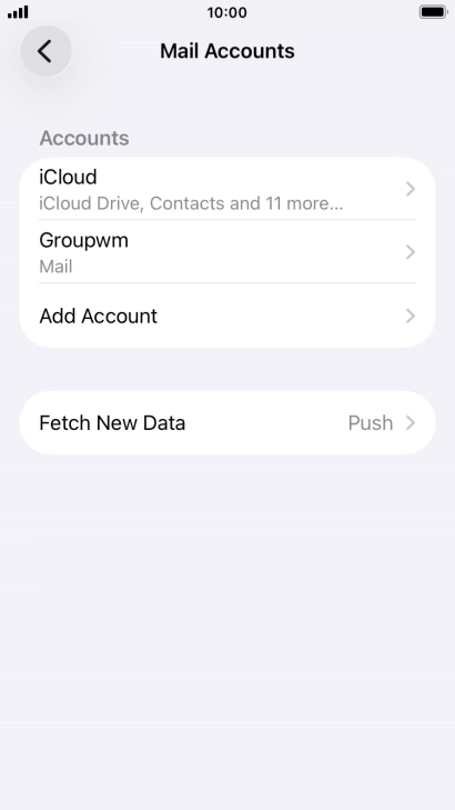 Press the name of the email account you've just set up.