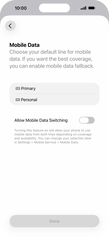 Press the required price plan.