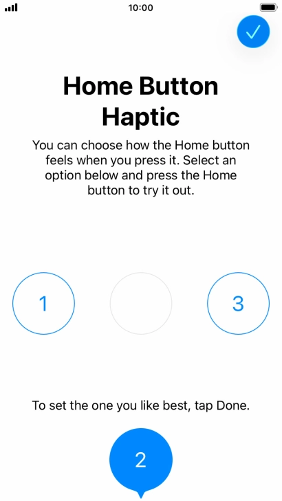 Press the required setting.
