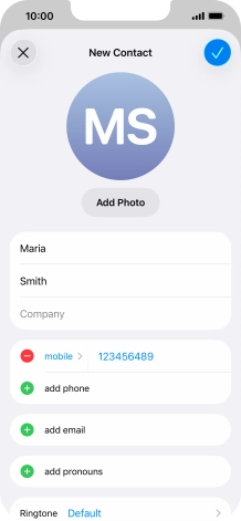 Press the confirm icon.