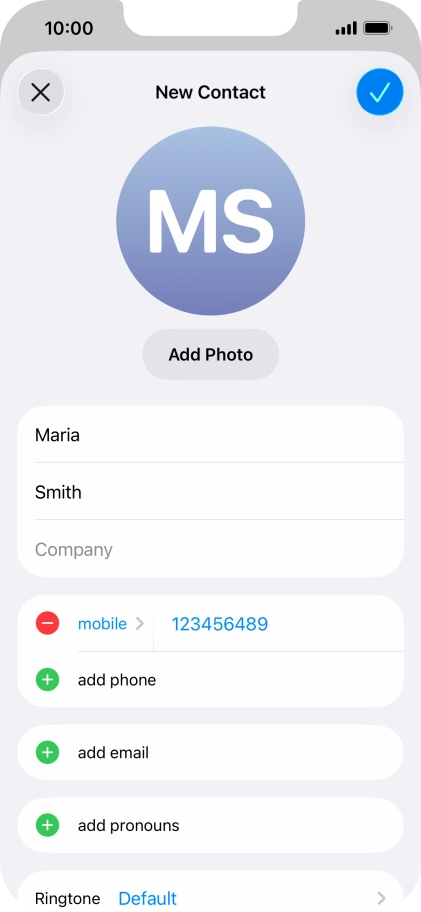 Press the confirm icon.
