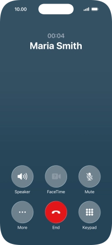 Press More during an ongoing call.