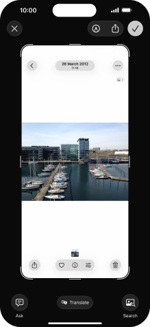 To use visual intelligence via screenshot, take a screenshot and follow the instructions on the screen to use the function.