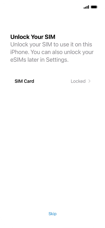 Press SIM Card.