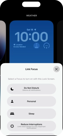 Press the required focus mode. Press the required focus mode.