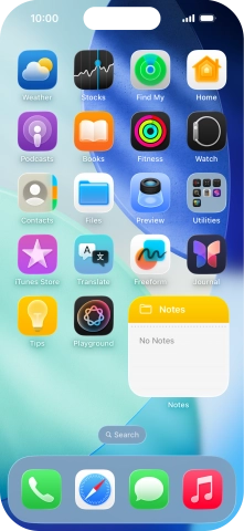 If you're using a Widget Stack: slide up or down on the stack to select the required widget.