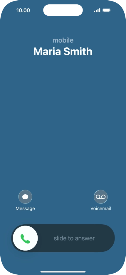 Press and drag the accept call icon right.