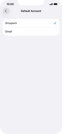 Press the required email account to select the email account as your default account.