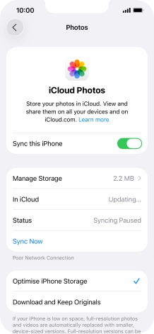 Press the indicator next to 