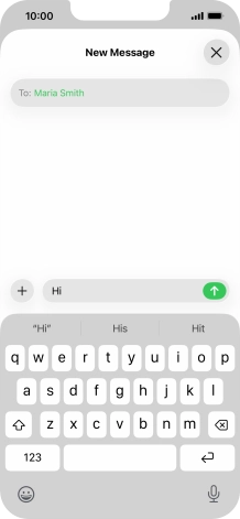 Press the send icon. Press the send icon.