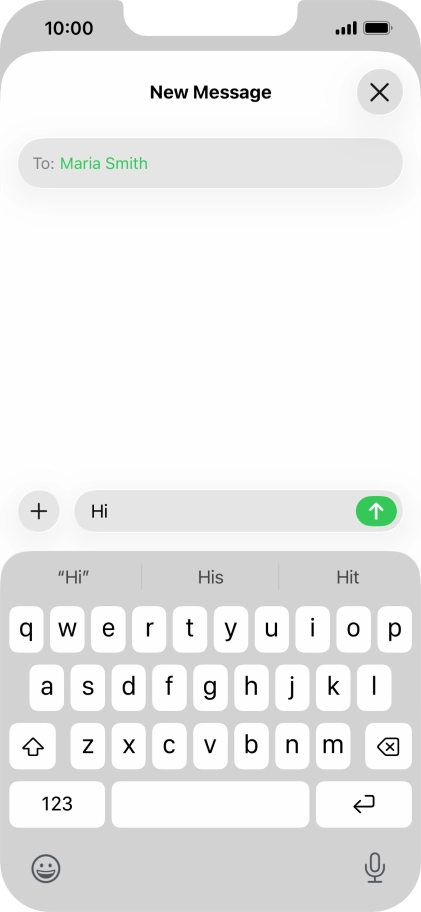 Press the send icon. Press the send icon.