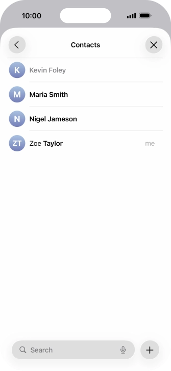 Press the required contact. Press the required contact.
