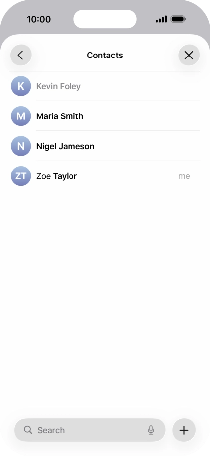 Press the required contact. Press the required contact.