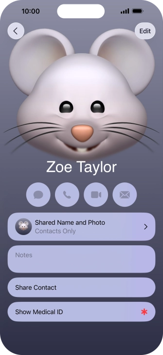 Press Shared Name and Photo.