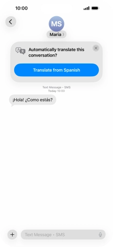Your phone automatically detects a foreign language and suggests translating the conversation.