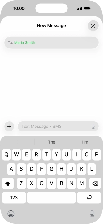 Press the microphone icon and say the required text.