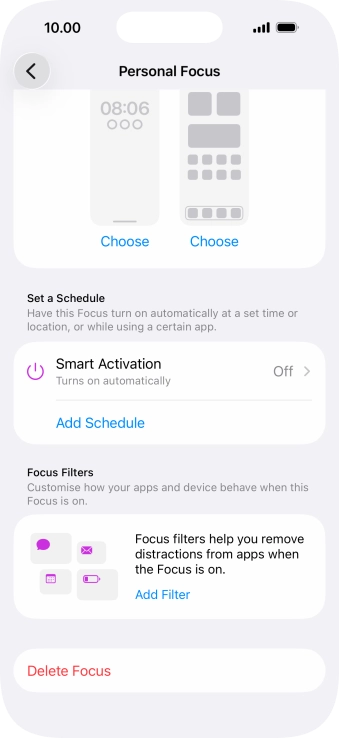 Press the required screen type and follow the instructions on the screen to select the required settings.