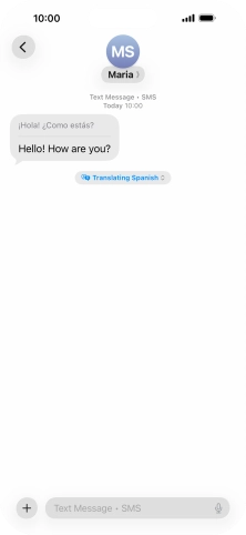 Press Translating ‹language› and follow the instructions on the screen to select language display or exit Live Translation.