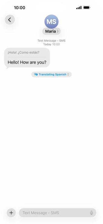 Press Translating ‹language› and follow the instructions on the screen to select language display or exit Live Translation.