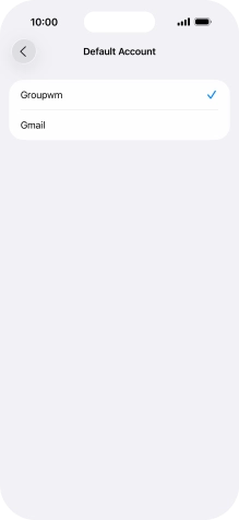 Press the required email account to select the email account as your default account.