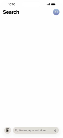 Press the search field and key in the name or subject of the required app.
