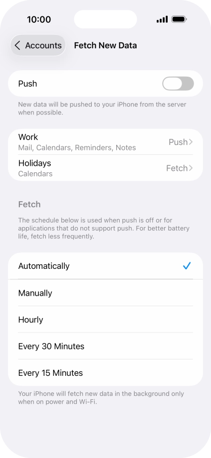 If you turn off the function, press the required setting.