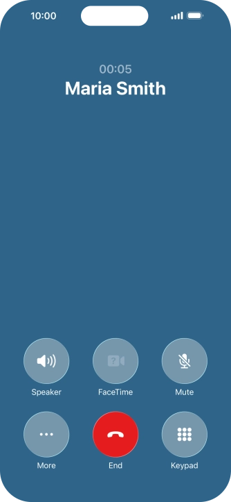 Press More during an ongoing call.