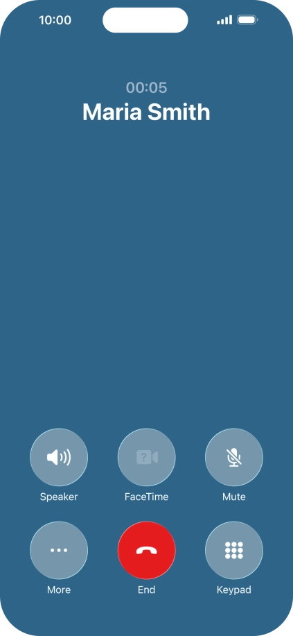 Press More during an ongoing call.