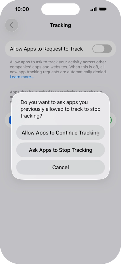 If you turn off the function, press the required setting.