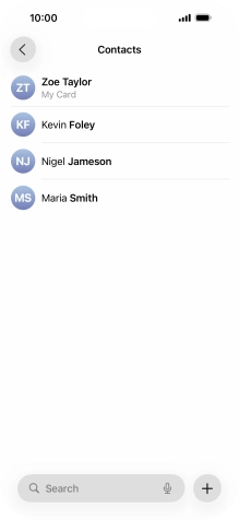 Press the required contact. Press the required contact.