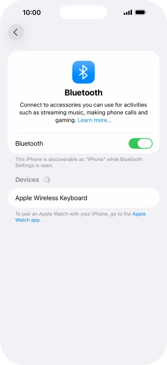 Press the required Bluetooth device and follow the instructions on the screen to pair the device with your phone.