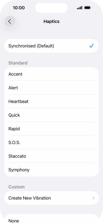Press the required setting to turn on the function.