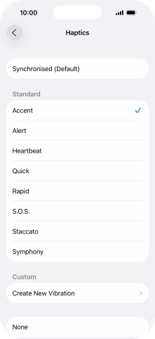 Press the required setting to turn on the function.