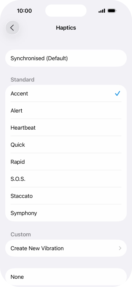 Press the required setting to turn on the function.