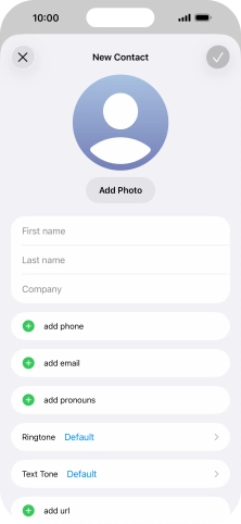 Press First name and key in the first name.