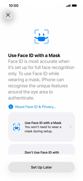 Press Set Up Later. Press Set Up Later.