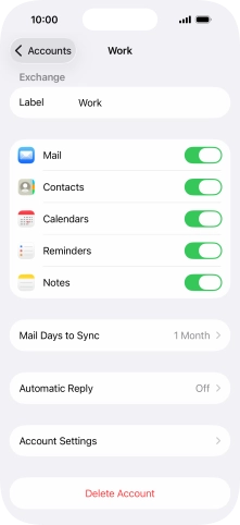 Press Delete Account.