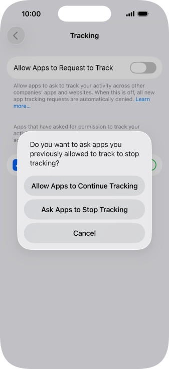 If you turn off the function, press the required setting.