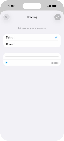 Press Default to select the default greeting. Press Default to select the default greeting.