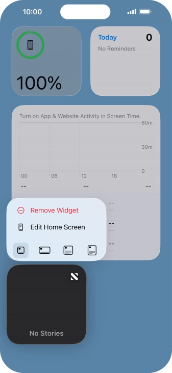 Press Remove Widget.