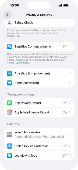 Press App Privacy Report.