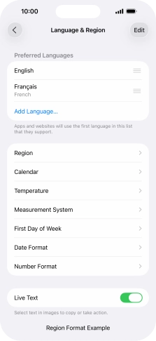 To subsequently select another language as the default language, press the move icon next to the required language and drag it to the top of the list. To subsequently select another language as the default language, press the move icon next to the required language and drag it to the top of the list.