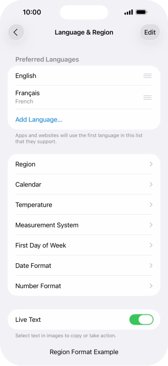 To subsequently select another language as the default language, press the move icon next to the required language and drag it to the top of the list. To subsequently select another language as the default language, press the move icon next to the required language and drag it to the top of the list.