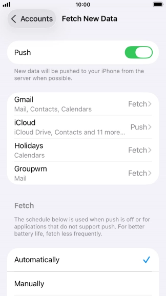 Press the indicator next to 